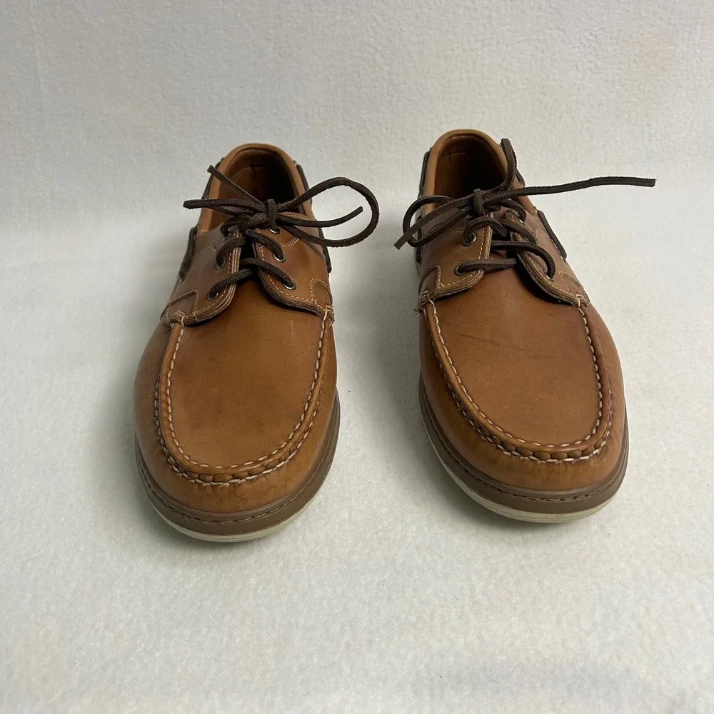 Allen Edmonds Eastport Nautical Coastal Mens 14 D Tan Leather Boat Shoes
